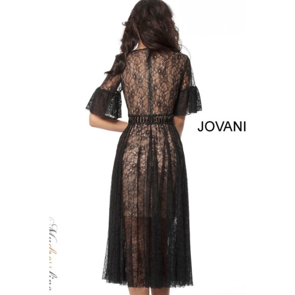 JOVANI Lace Embellished Cocktail Midi Dress‎ Size 4 - Picture 6 of 6